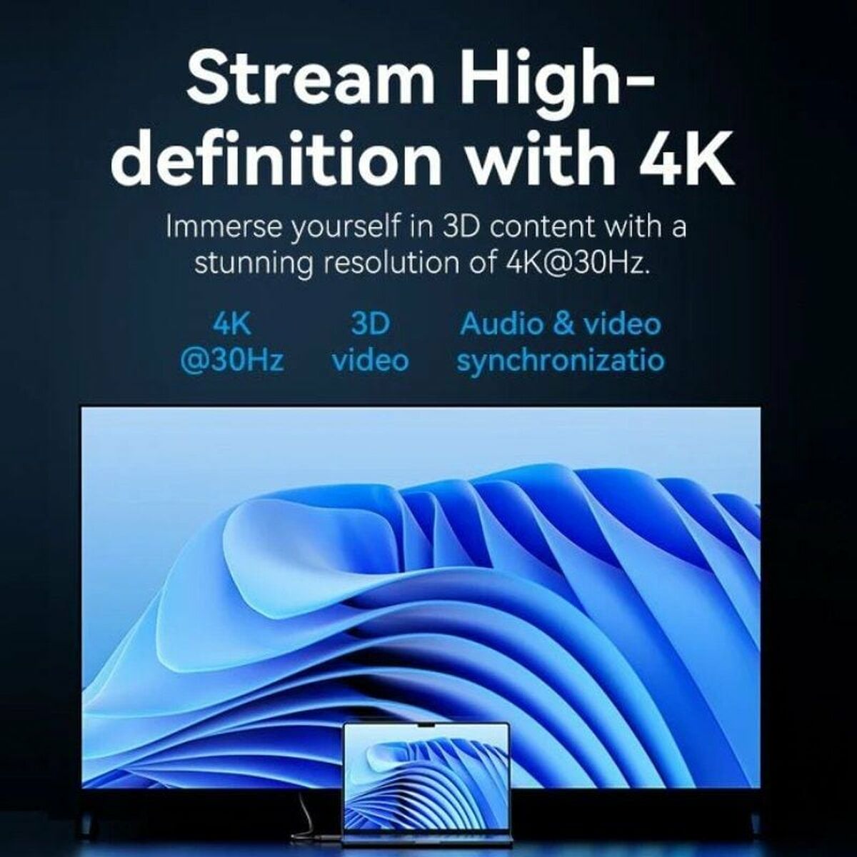 DisplayPort to HDMI Cable Vention HFOBJ 5 m DisplayPort to HDMI Cable Vention HFOBJ 5 m