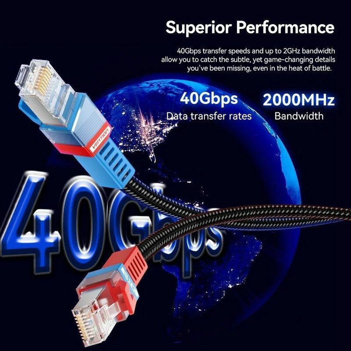 S/FTP Category 8 Rigid Network Cable Vention IKJBF Black S/FTP Category 8 Rigid Network Cable Vention IKJBF Black