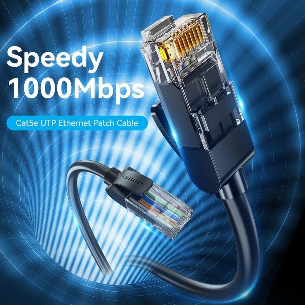 UTP Category 5e Rigid Network Cable Vention IABBN Black 15 m UTP Category 5e Rigid Network Cable Vention IABBN Black 15 m