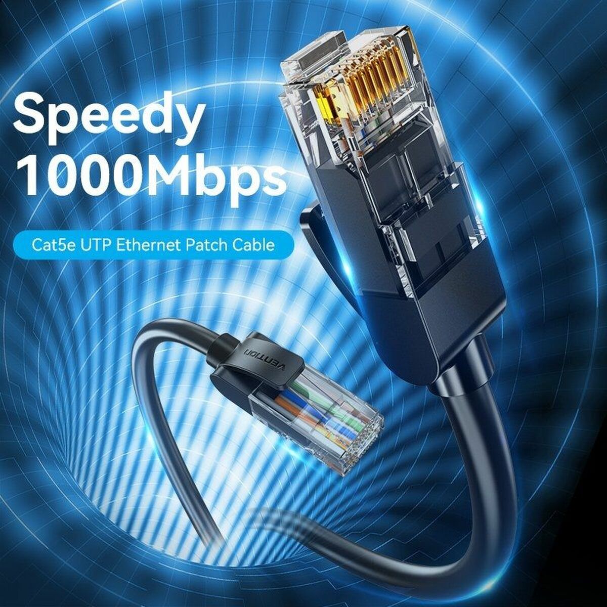 UTP Category 5e Rigid Network Cable Vention IABBQ Black 20 m UTP Category 5e Rigid Network Cable Vention IABBQ Black 20 m