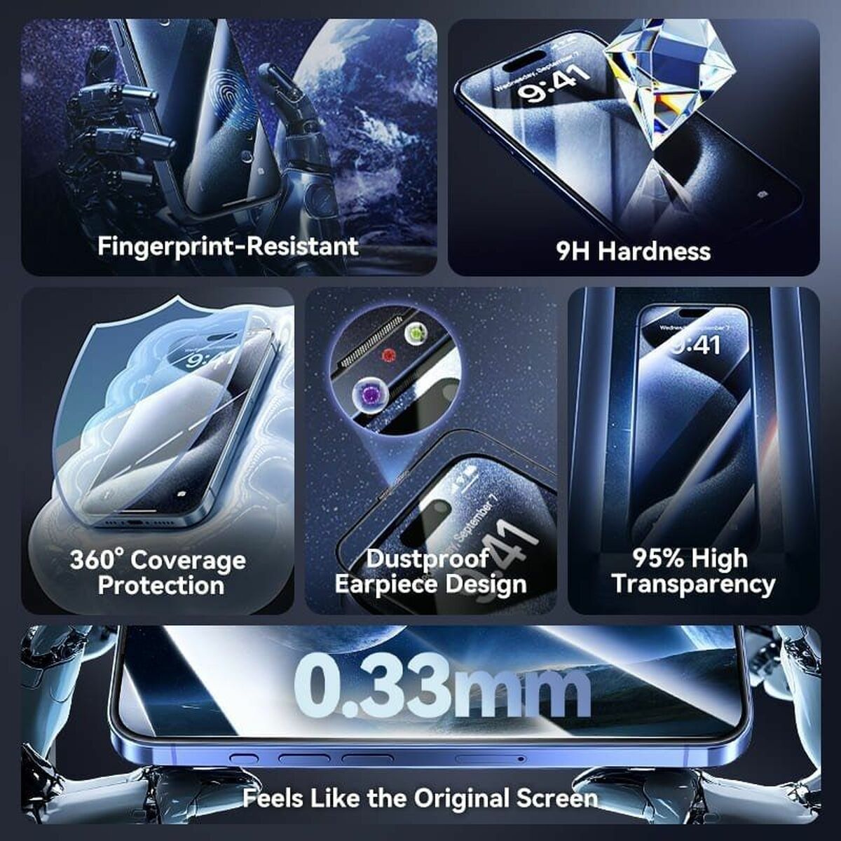 Tempered Glass Mobile Screen Protector Vention KUPTCB-20 iPhone 16 Tempered Glass Mobile Screen Protector Vention KUPTCB-20 iPhone 16