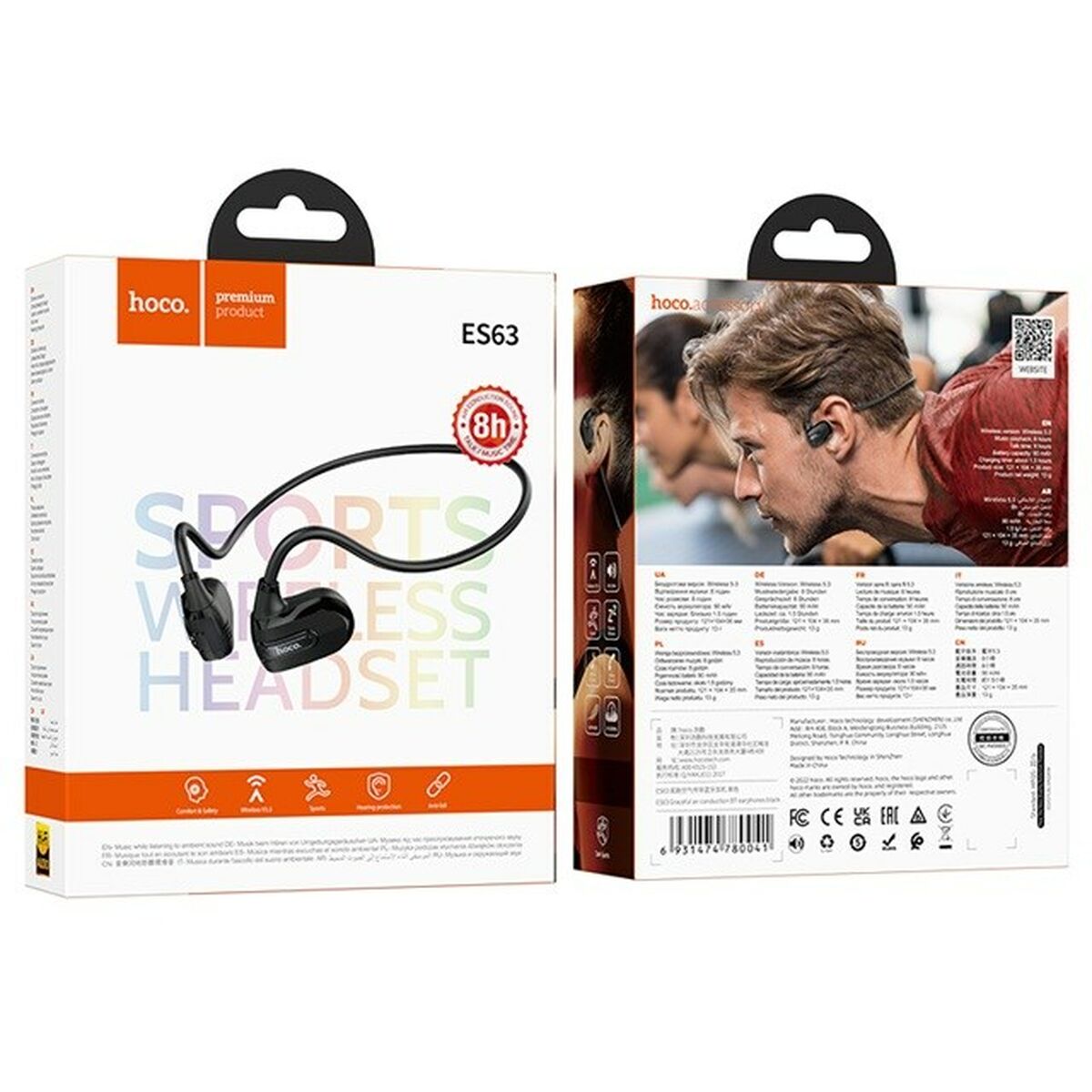 Sport Bluetooth Headset Hoco ES63 Graceful Black Sport Bluetooth Headset Hoco ES63 Graceful Black