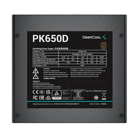 Power supply DEEPCOOL R-PK650D-FA0B-JGEU ATX 650 W 80 Plus Bronze RoHS WEEE Power supply DEEPCOOL R-PK650D-FA0B-JGEU ATX 650 W 80 Plus Bronze RoHS WEEE