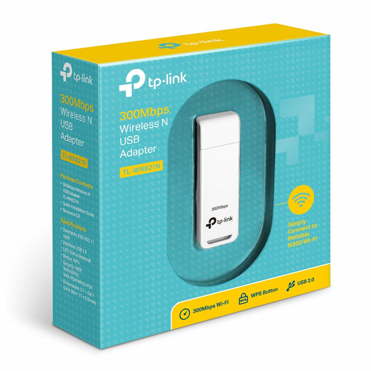 Network Adaptor TP-Link TL-WN821N 300 Mbit/s White Network Adaptor TP-Link TL-WN821N 300 Mbit/s White