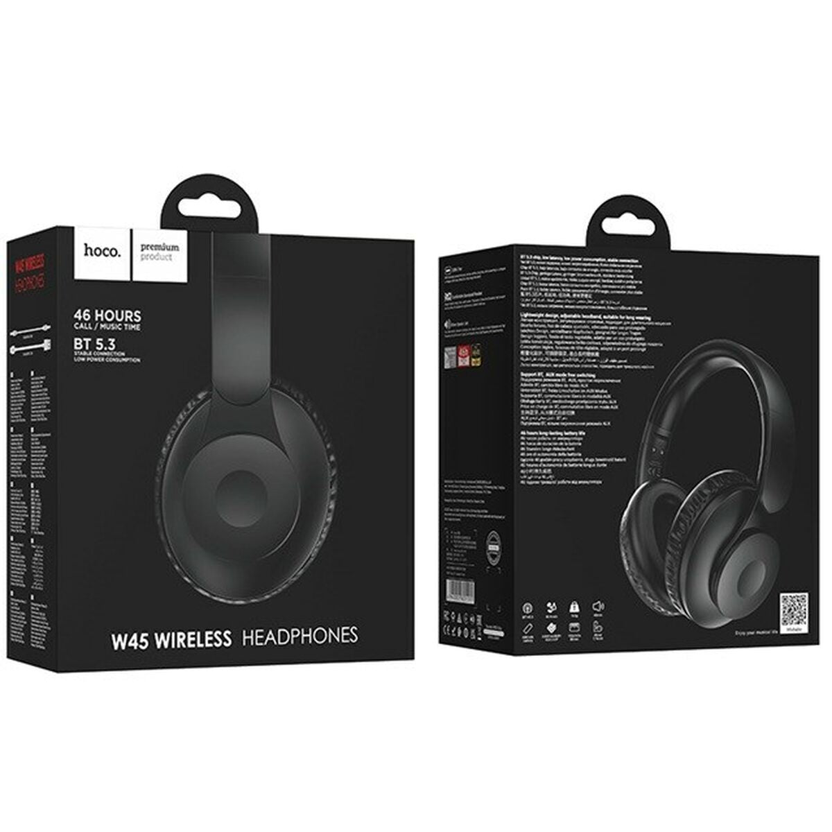 Bluetooth Headphones Hoco W45 Enjoy Black Bluetooth Headphones Hoco W45 Enjoy Black