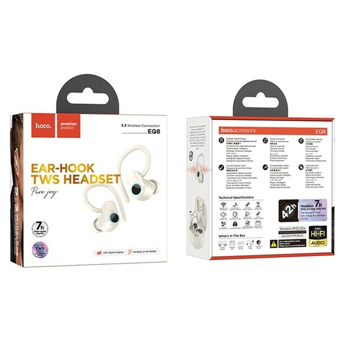 Wireless Earphones with Charging Case Hoco EQ8 Pure Joy White Wireless Earphones with Charging Case Hoco EQ8 Pure Joy White