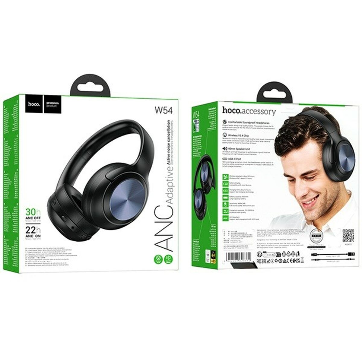 Wireless Headphones Hoco W54 Young Black Wireless Headphones Hoco W54 Young Black