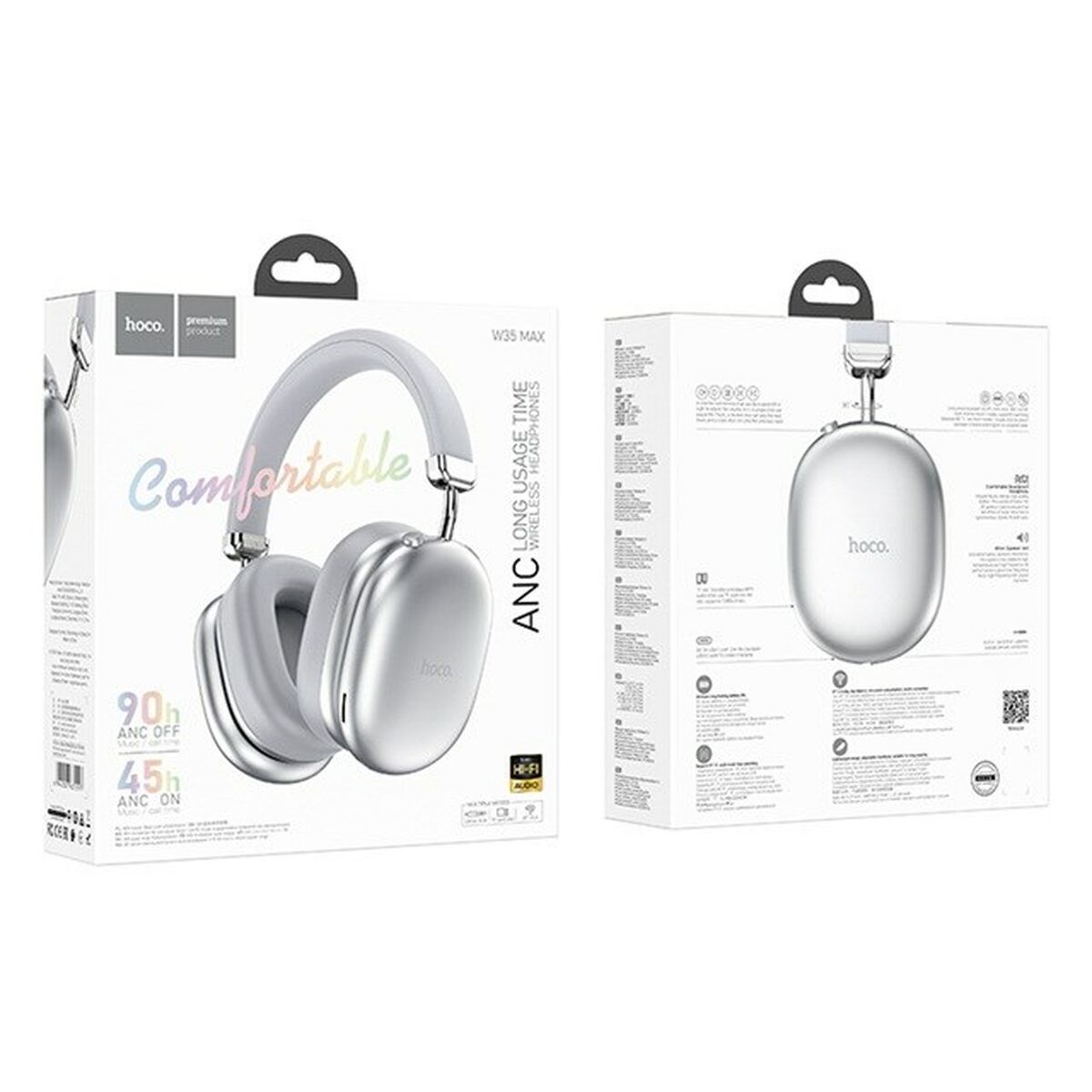 Wireless Headphones Hoco W35 Max Auspicious Silver Wireless Headphones Hoco W35 Max Auspicious Silver