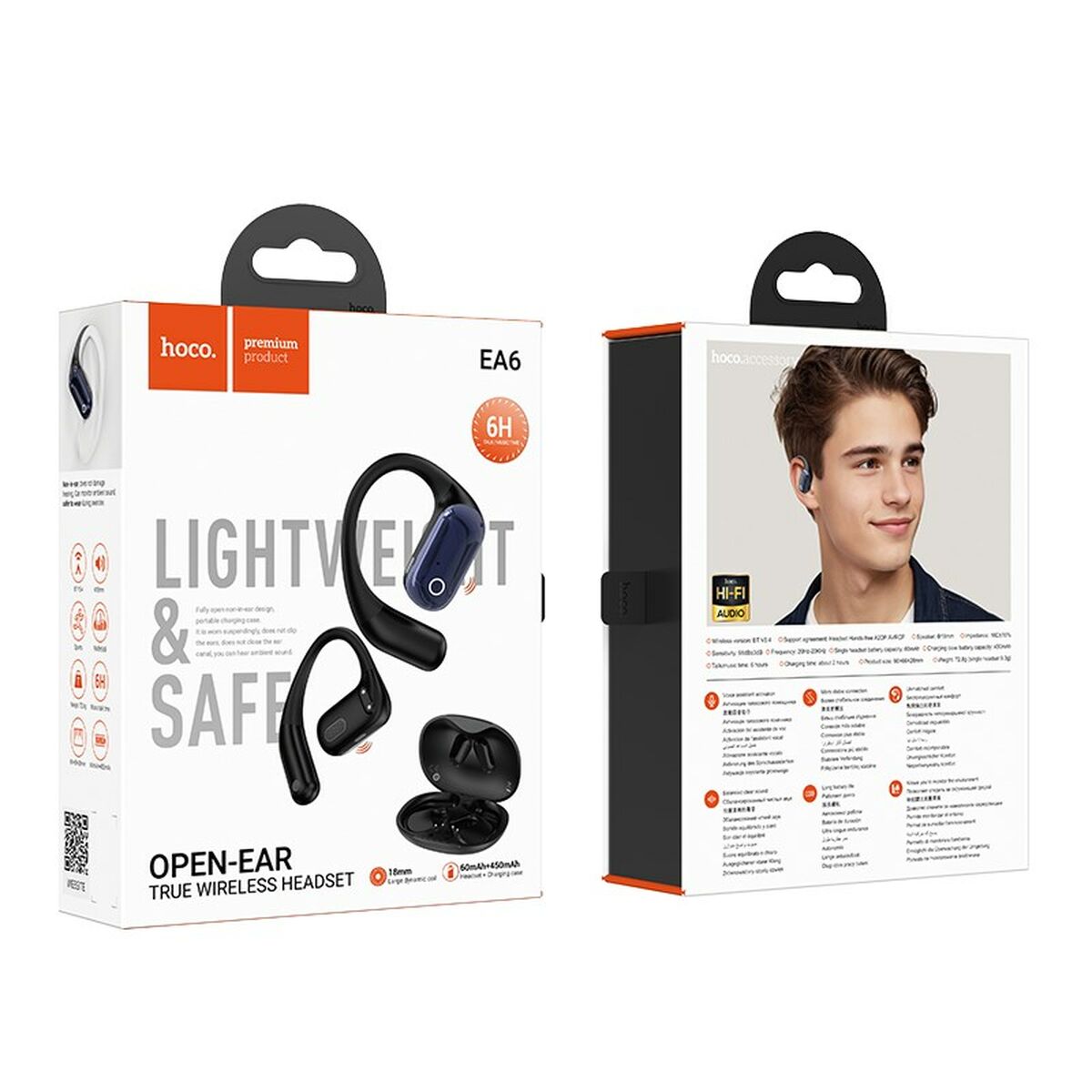 Wireless Earphones with Charging Case Hoco EA6 Black Wireless Earphones with Charging Case Hoco EA6 Black
