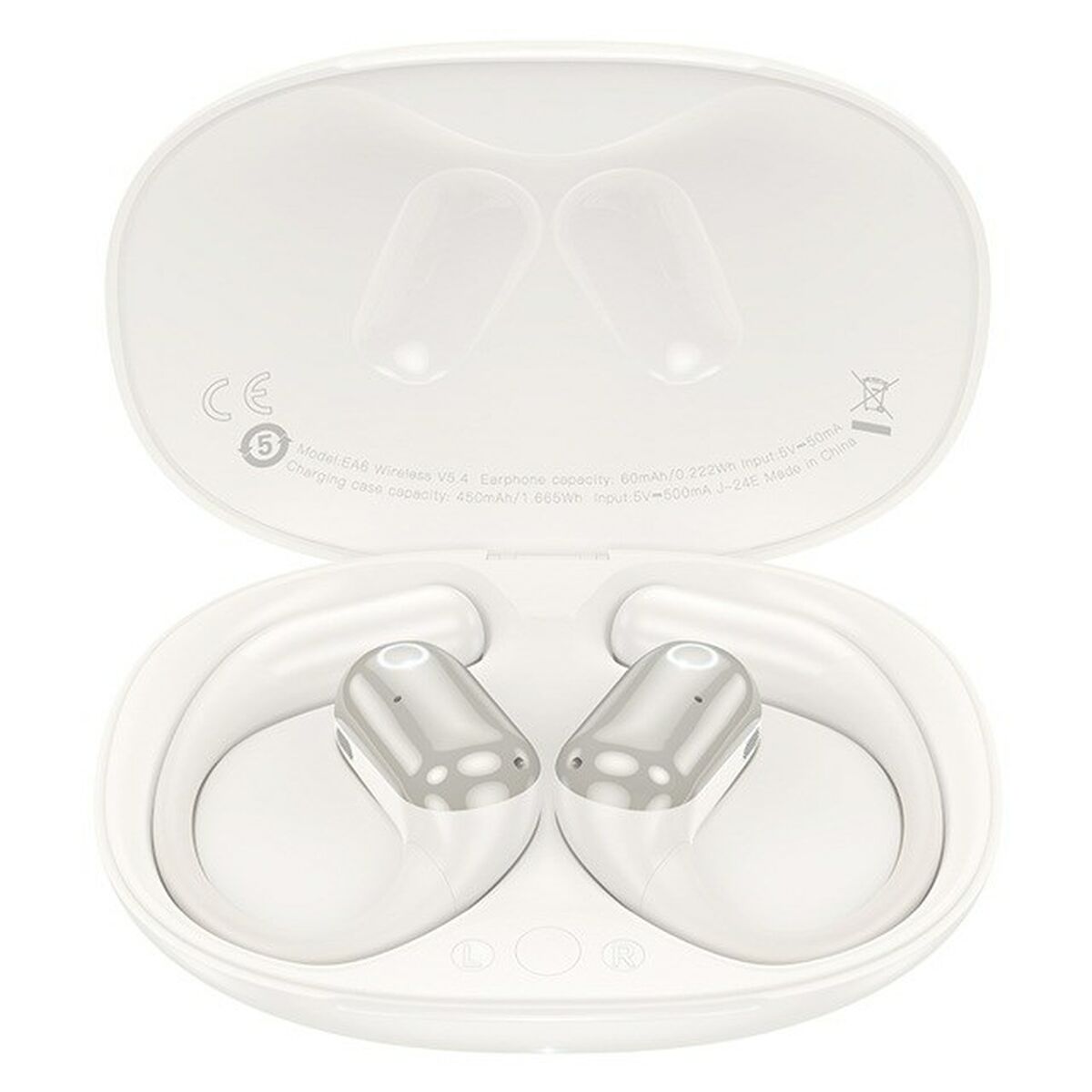 Wireless Earphones with Charging Case Hoco EA6 White Wireless Earphones with Charging Case Hoco EA6 White