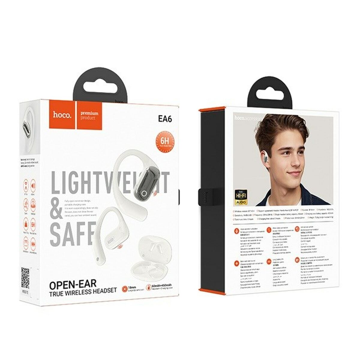 Wireless Earphones with Charging Case Hoco EA6 White Wireless Earphones with Charging Case Hoco EA6 White