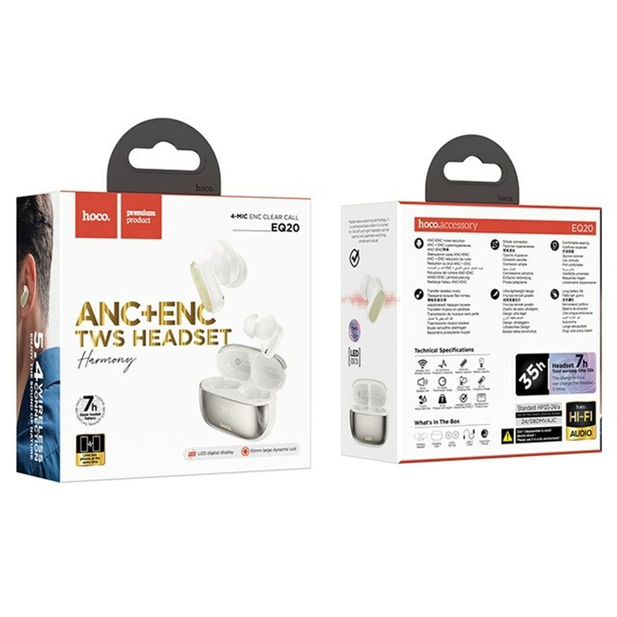 Wireless Earphones with Charging Case Hoco EQ20 Rhyme White Wireless Earphones with Charging Case Hoco EQ20 Rhyme White
