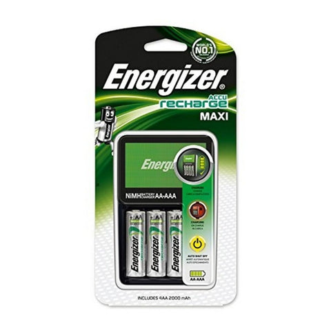 Charger + Rechargeable Batteries Energizer Maxi Charger AA AAA HR6 (4 Units) Charger + Rechargeable Batteries Energizer Maxi Charger AA AAA HR6 (4 Units)