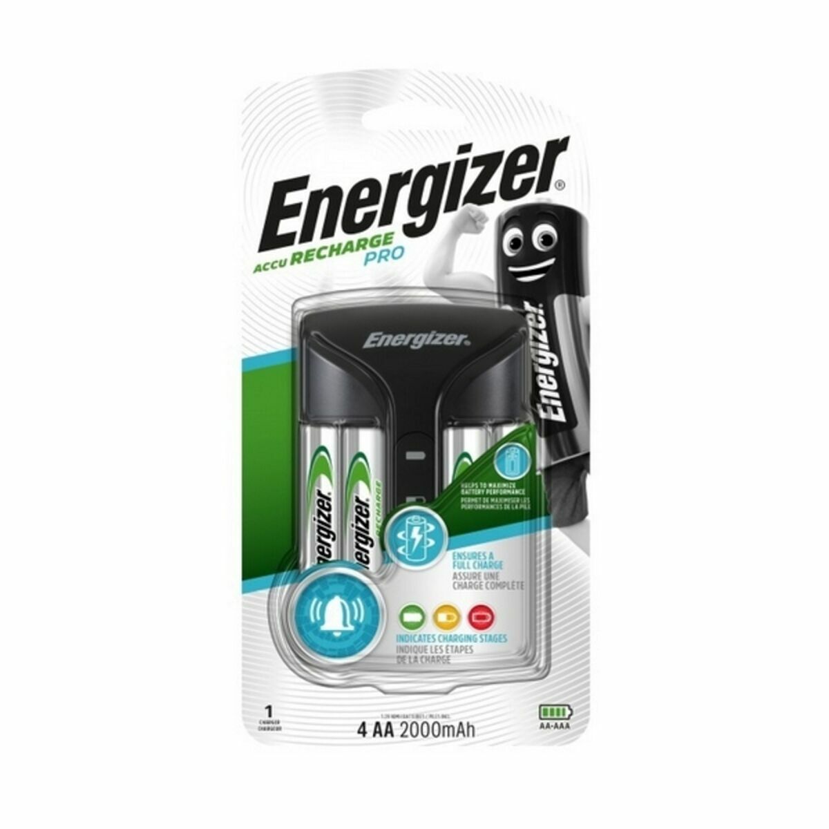Charger + Rechargeable Batteries Energizer Pro Charger Charger + Rechargeable Batteries Energizer Pro Charger