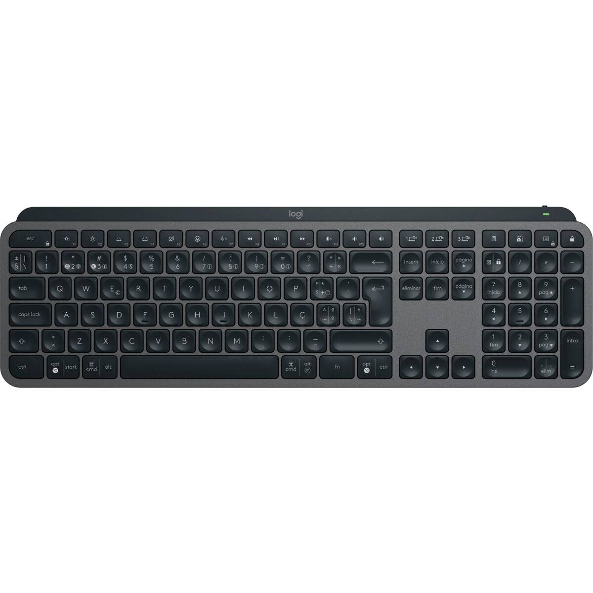 Wireless Keyboard Logitech 920-011579 Qwerty Portuguese Graphite Wireless Keyboard Logitech 920-011579 Qwerty Portuguese Graphite