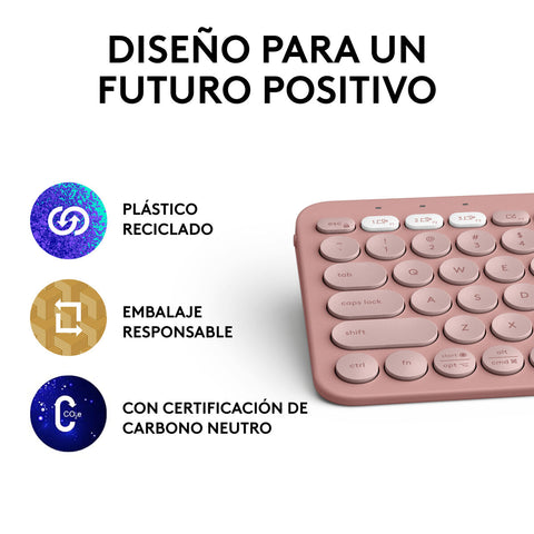 Wireless Keyboard Logitech K380s Pink Spanish Qwerty Wireless Keyboard Logitech K380s Pink Spanish Qwerty
