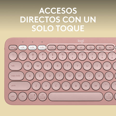 Wireless Keyboard Logitech K380s Pink Spanish Qwerty Wireless Keyboard Logitech K380s Pink Spanish Qwerty