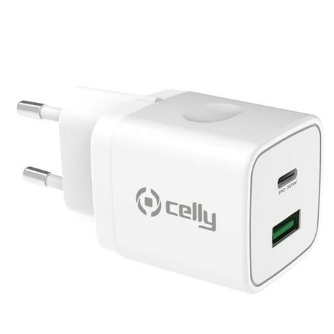 Wall Charger 2-in-1 Celly White 20 W Wall Charger 2-in-1 Celly White 20 W