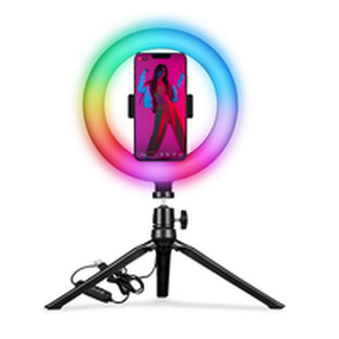 Selfie Ring Light with Tripod and Remote Celly CLICKRINGRGBBK Selfie Ring Light with Tripod and Remote Celly CLICKRINGRGBBK