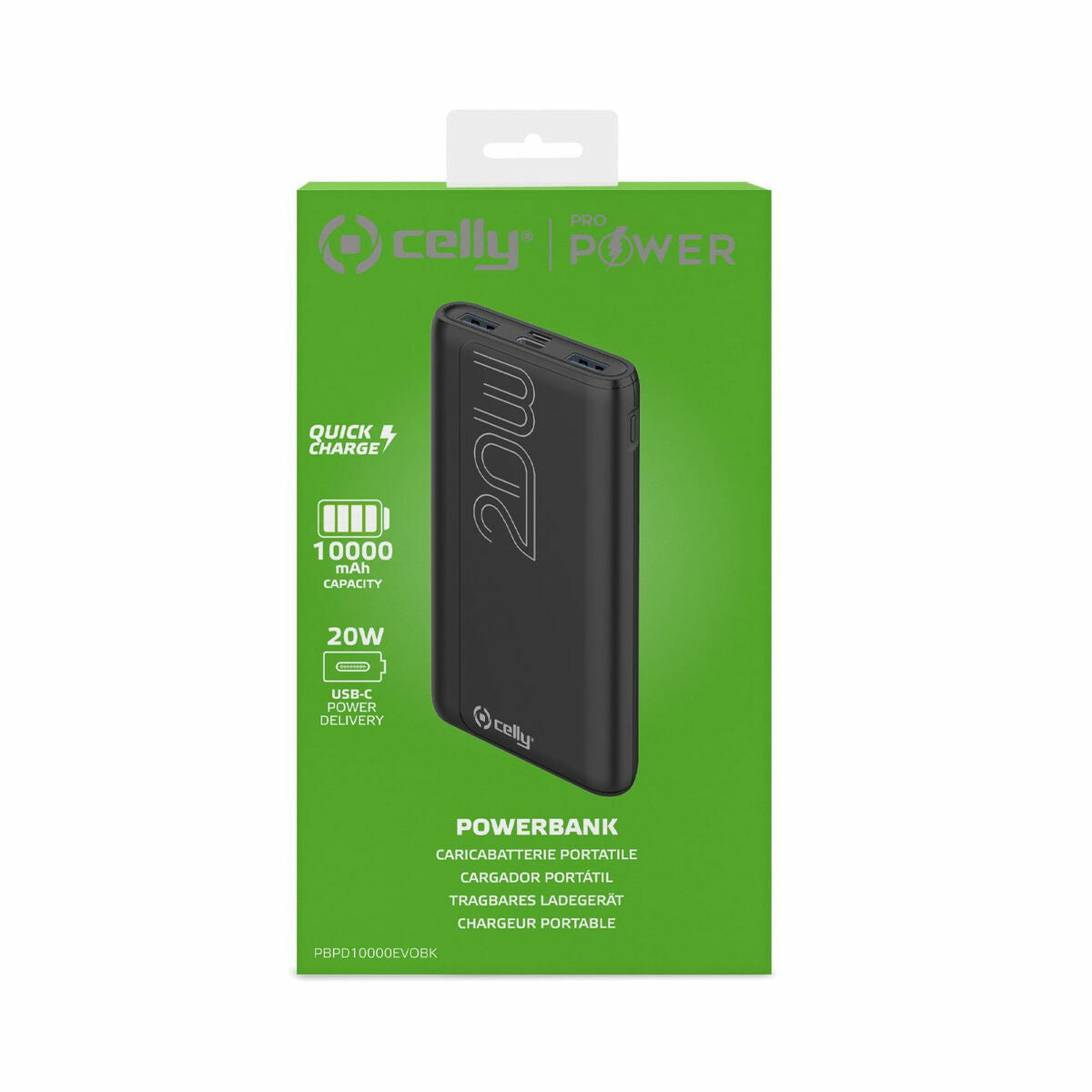 Powerbank Celly PBPD10000EVOBK Black Powerbank Celly PBPD10000EVOBK Black