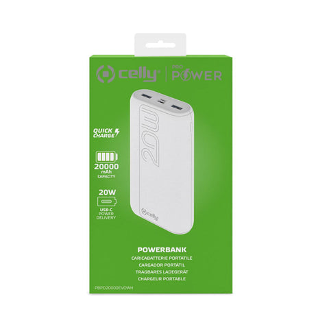 Powerbank Celly PBPD20000EVOWH White Powerbank Celly PBPD20000EVOWH White