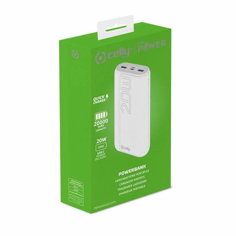 Powerbank Celly PBPD20000EVOWH White Powerbank Celly PBPD20000EVOWH White