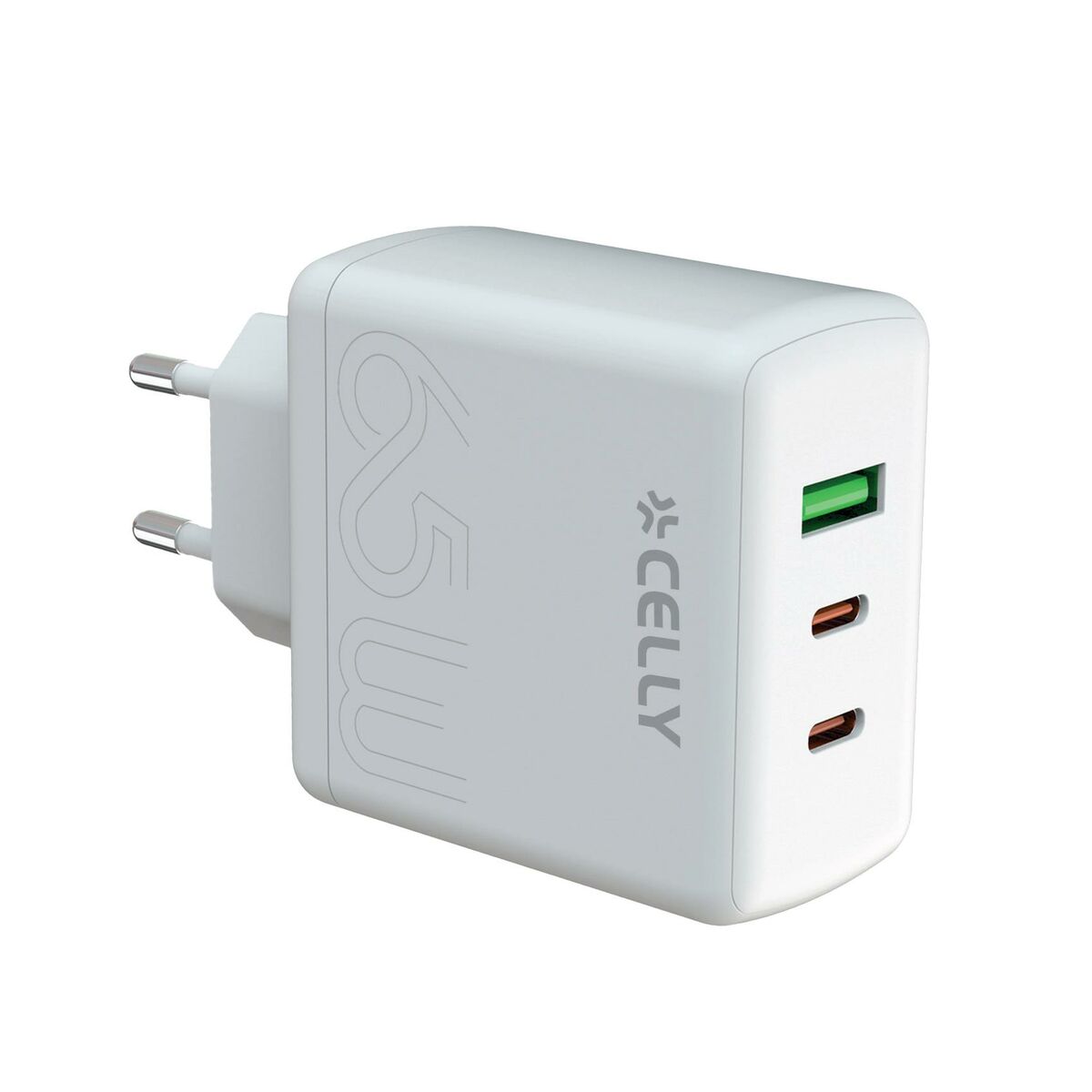 Wall Charger Celly TC3GAN65WEVOWH White 65 W Wall Charger Celly TC3GAN65WEVOWH White 65 W