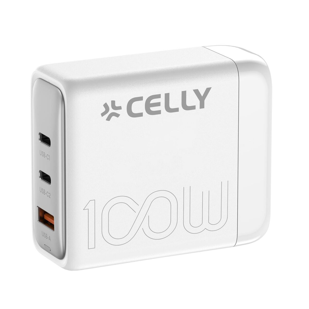 Wall Charger Celly PS3GAN100WWH White 100 W Wall Charger Celly PS3GAN100WWH White 100 W