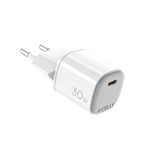 Wall Charger Celly UPTC1USBC30WWH White 30 W Wall Charger Celly UPTC1USBC30WWH White 30 W