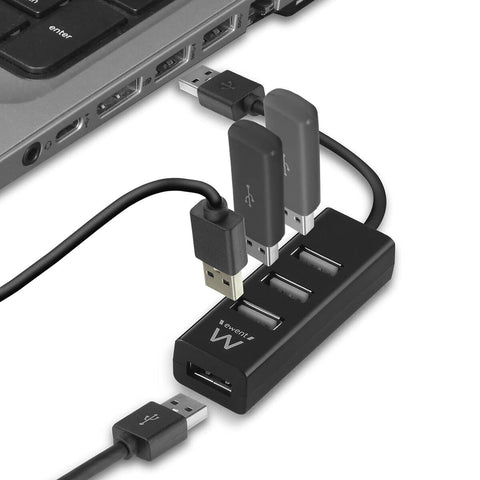 USB Hub Ewent EW1123 Black USB Hub Ewent EW1123 Black