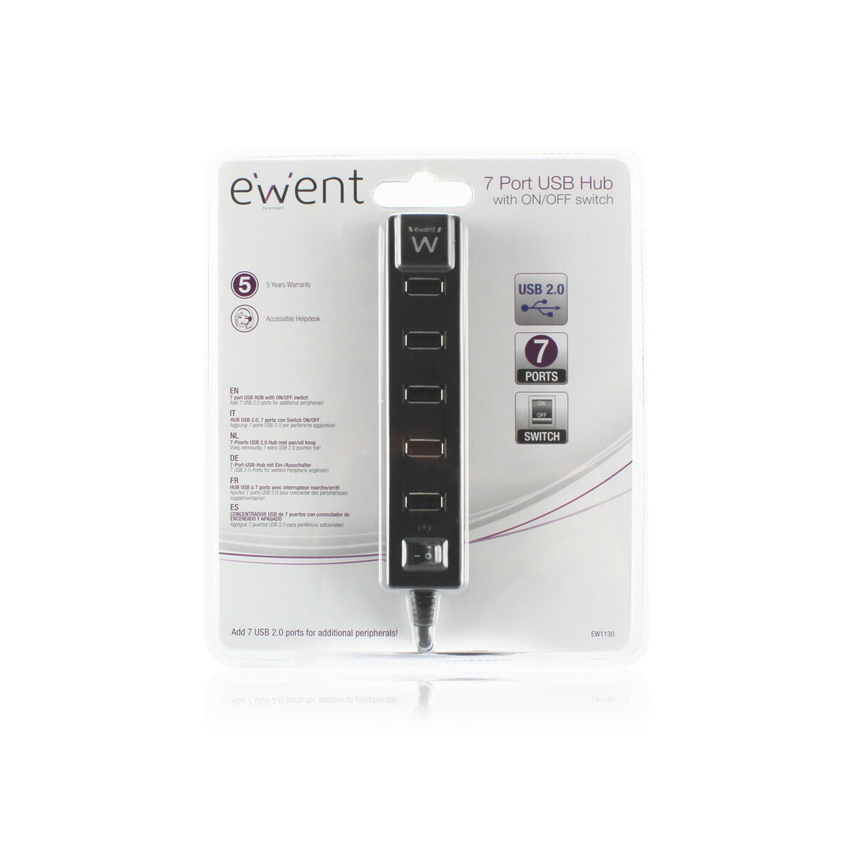 USB Hub Ewent EW1130 Black USB Hub Ewent EW1130 Black