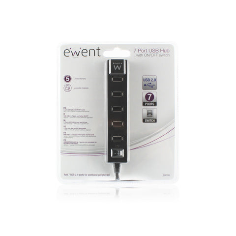 USB Hub Ewent EW1130 Black USB Hub Ewent EW1130 Black