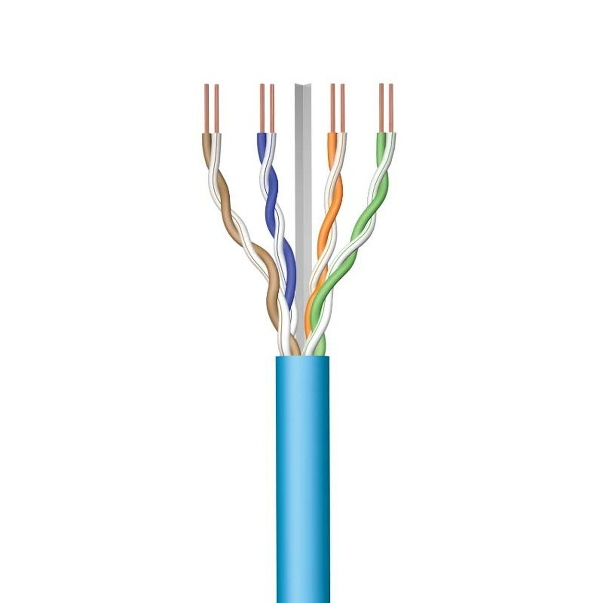 UTP Category 6 Rigid Network Cable Ewent IM1222 Blue 50 m UTP Category 6 Rigid Network Cable Ewent IM1222 Blue 50 m