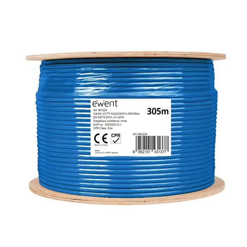 UTP Category 6 Rigid Network Cable Ewent IM1224 Blue 305 m UTP Category 6 Rigid Network Cable Ewent IM1224 Blue 305 m