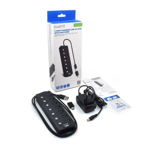 USB Hub Ewent EW1147 Black USB Hub Ewent EW1147 Black