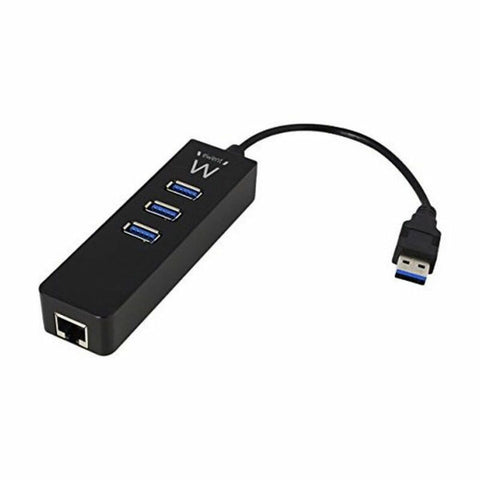 USB Hub Ewent AAOAUS0127 3 x USB 3.1 RJ45 Plug and Play USB Hub Ewent AAOAUS0127 3 x USB 3.1 RJ45 Plug and Play