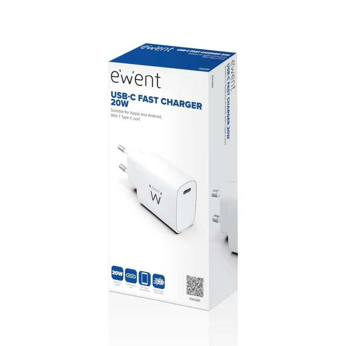 Wall Charger Ewent EW1320 White 20 W Wall Charger Ewent EW1320 White 20 W
