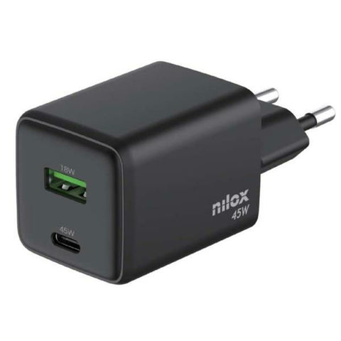 Wall Charger Nilox NXGANUSBC45 Black Wall Charger Nilox NXGANUSBC45 Black