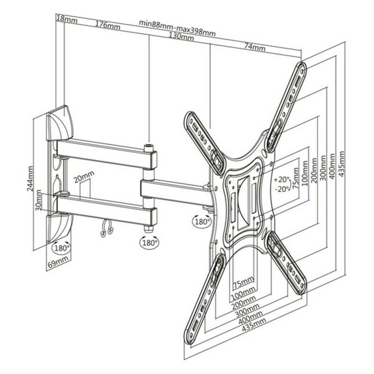 TV Wall Mount with Arm TooQ LP6055TN-B 23"-55" TV Wall Mount with Arm TooQ LP6055TN-B 23"-55"