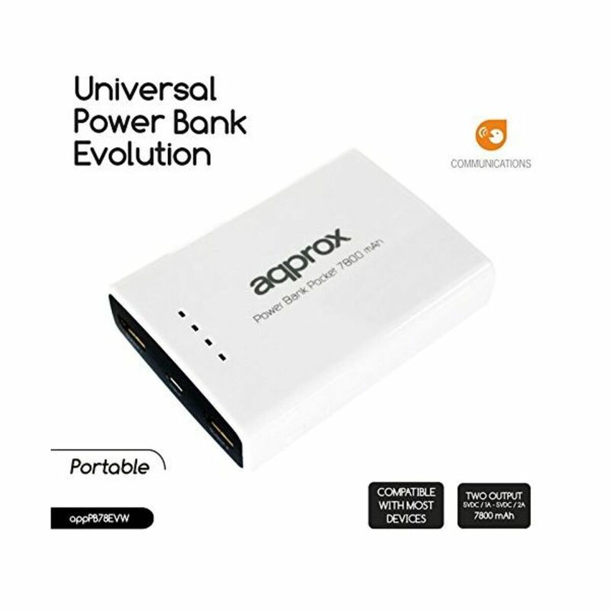 Power Bank approx! APPPB78EVW White Power Bank approx! APPPB78EVW White