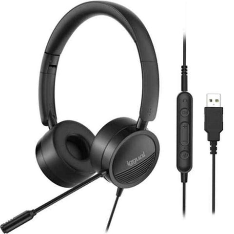 Headphones with Microphone iggual iggual Black Headphones with Microphone iggual iggual Black