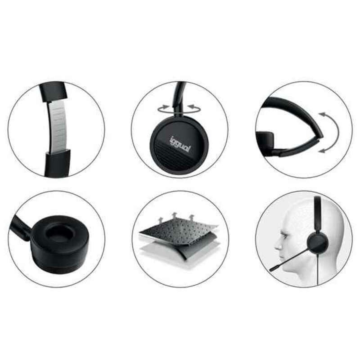Headphones with Microphone iggual iggual Black Headphones with Microphone iggual iggual Black