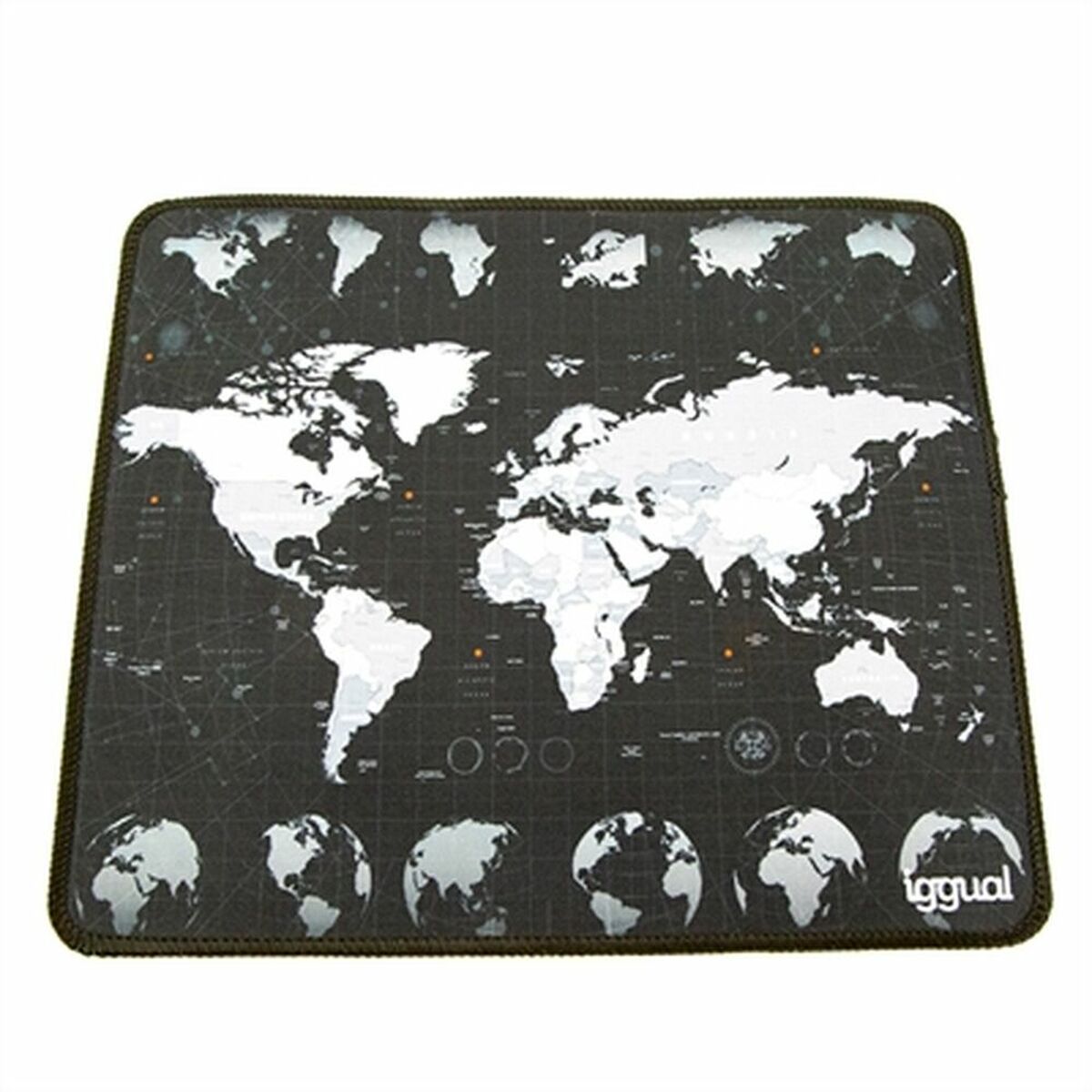 Mouse Mat iggual IGG317310 World Map Black/White Mouse Mat iggual IGG317310 World Map Black/White