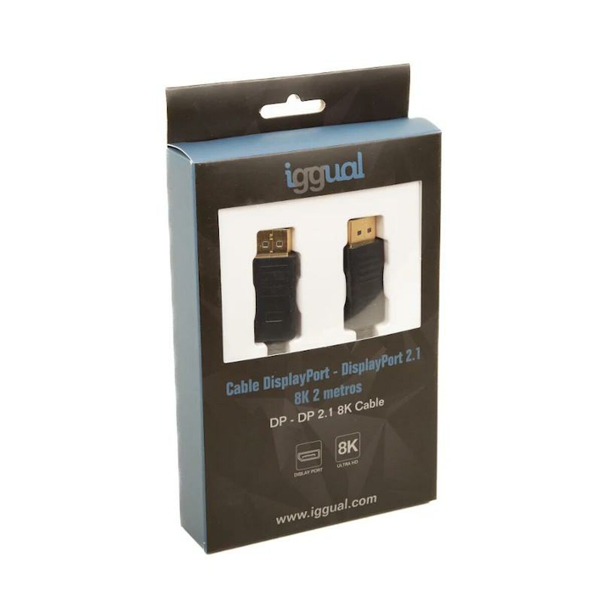 DisplayPort Cable iggual IGG318362 2 m Black 8K Ultra HD DisplayPort Cable iggual IGG318362 2 m Black 8K Ultra HD