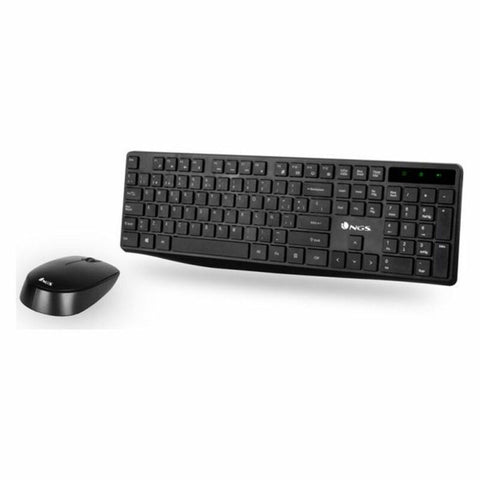 Keyboard and Wireless Mouse NGS NGSWIRELESSSETALLUREKIT Black Keyboard and Wireless Mouse NGS NGSWIRELESSSETALLUREKIT Black