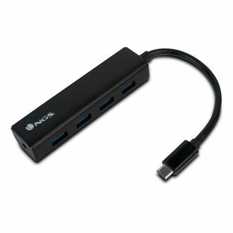 4-Port USB Hub NGS WONDERHUB4 Black 5 Gbps 4-Port USB Hub NGS WONDERHUB4 Black 5 Gbps