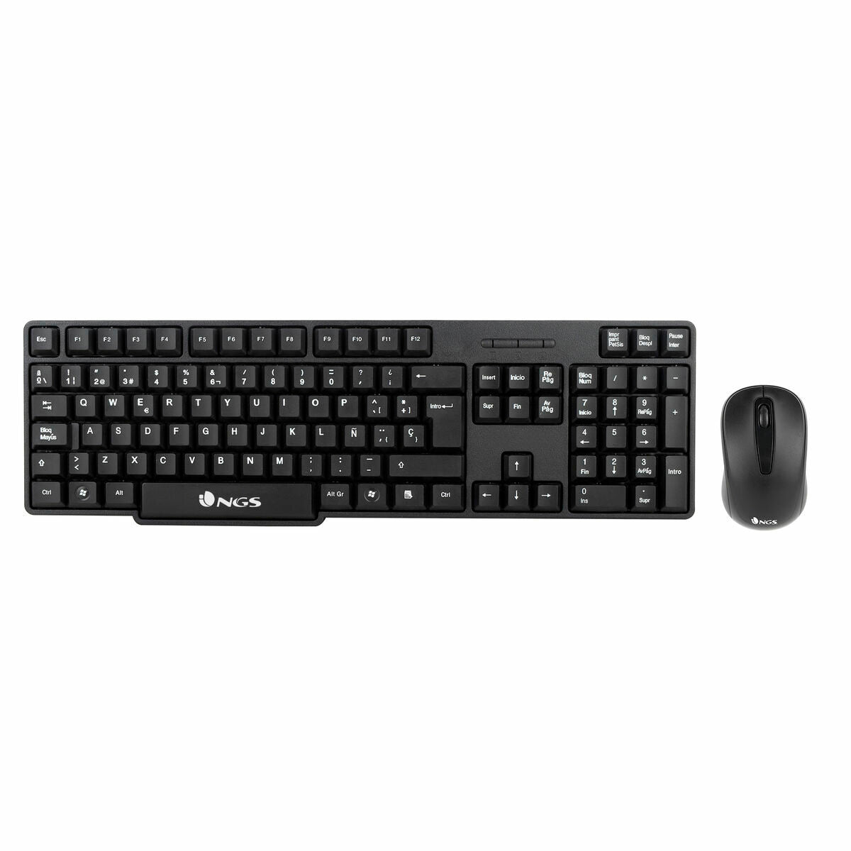 Keyboard and Mouse NGS EUPHORIA KIT Black Spanish Qwerty Wireless Keyboard and Mouse NGS EUPHORIA KIT Black Spanish Qwerty Wireless