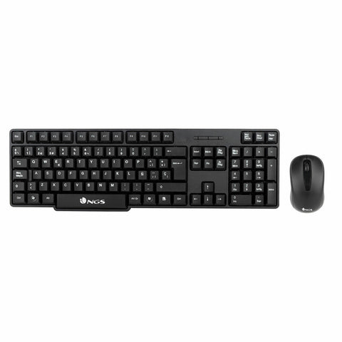 Keyboard and Mouse NGS EUPHORIA KIT Black Spanish Qwerty Wireless Keyboard and Mouse NGS EUPHORIA KIT Black Spanish Qwerty Wireless