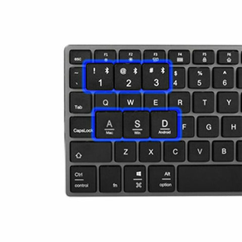 Keyboard NGS MULTI-DEVICE Grey Spanish Qwerty Keyboard NGS MULTI-DEVICE Grey Spanish Qwerty