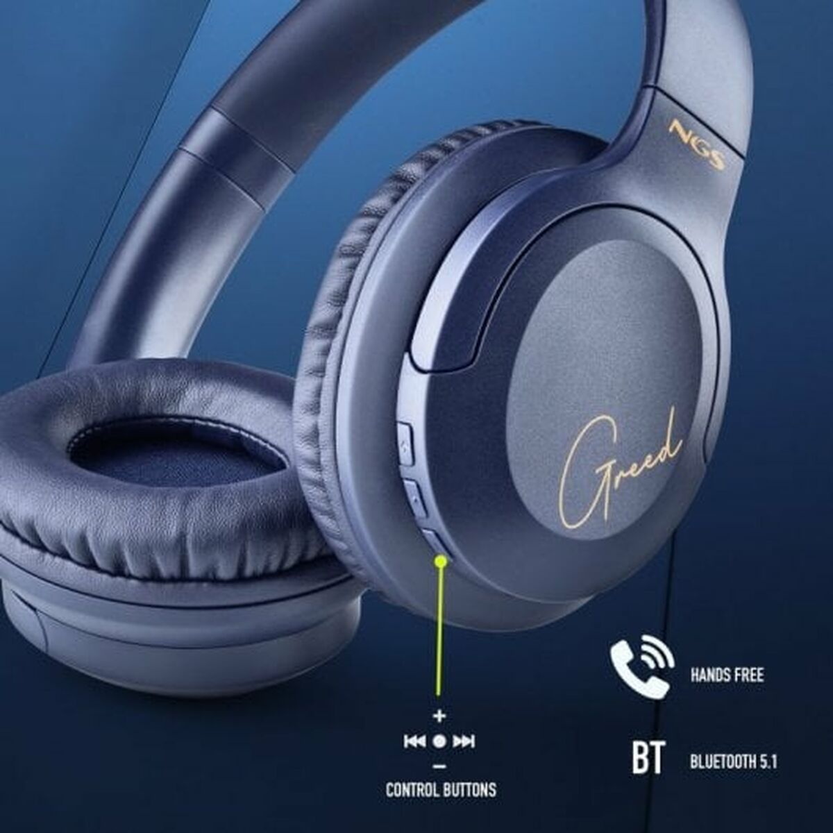 Headphones with Microphone NGS ARTICAGREEDBLUE Blue Headphones with Microphone NGS ARTICAGREEDBLUE Blue